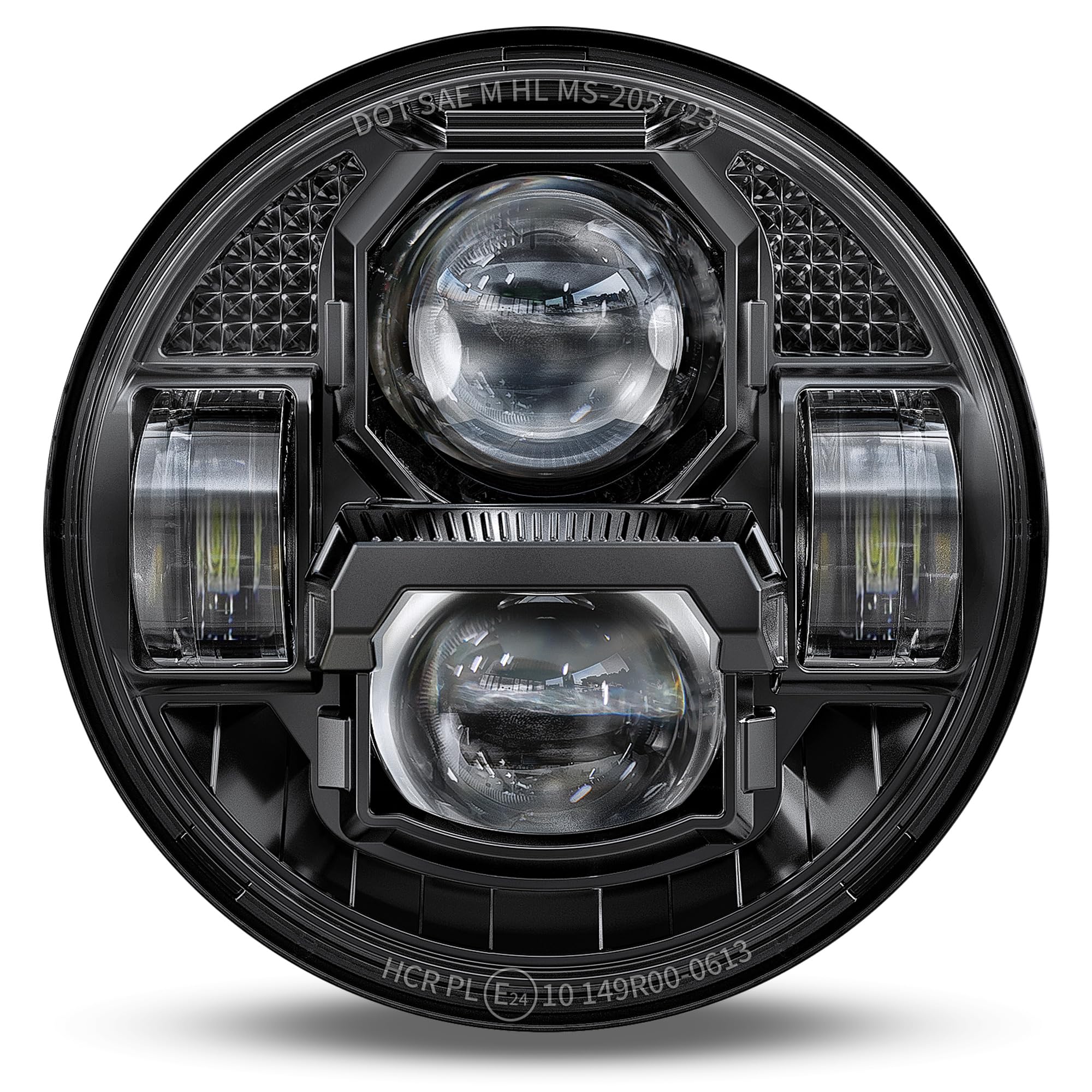 Sumhitic 84W 5-3/4 5.75 Inch Led Motorcycle Headlight Dot Compatible With Harley Davidson Sportster Dyna Xl883/Xl1200 Super Wide Glide Low Rider Night Rod Softail Black